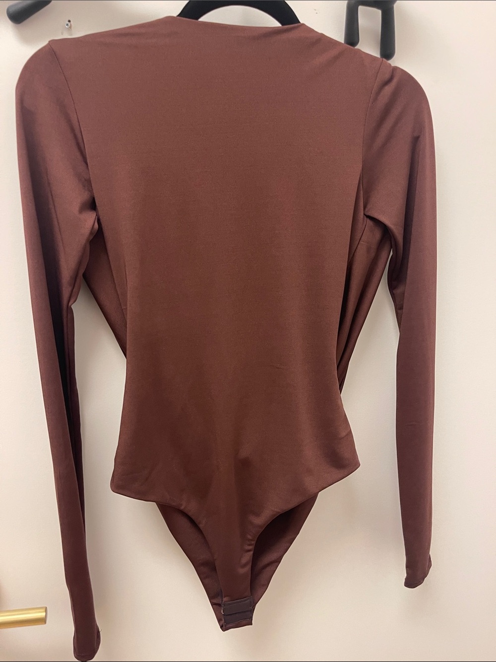 Mariandree Gaitan Long Sleeve Brown Bodysuit low back